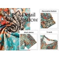 thumbnail image 5 of WellSize Plus Size Women Blouses Casual Button V Neck tunic tops Summer Short Sleeve Shirts, 5 of 7