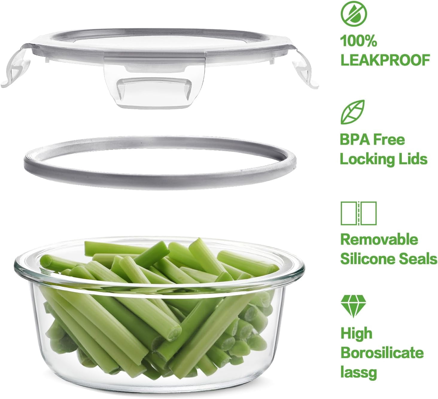 12 Sets Glass Food Storage Containers with Lids, Glass Meal Prep Containers, Airtight Glass Bento Boxes, BPA Free & Leak Proof, Pantry Kitchen Storage(12 lids & 12 Containers) - Deep Blue