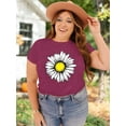 thumbnail image 6 of XCHQRTI Daisy T Shirts Women Plus Size Graphic Tshirts Casual Short Sleeve Oversized Tee, 6 of 7