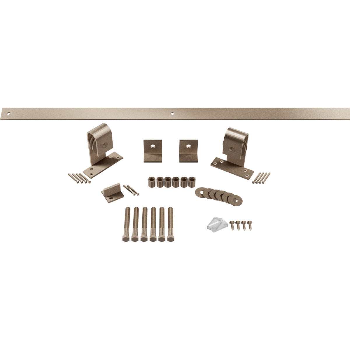 Premium JTop Mount Barn Door Hardware Set w/ 6' Track for 1 3/8" to 2