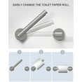 thumbnail image 2 of Double Post Pivoting Wall Mounted Towel Bar Toilet Paper Holder in Brushed Nickel, 2 of 8