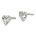 thumbnail image 4 of Auriga Fine Jewelry 925 Sterling Silver Rh-plated CZ Heart Stud Earrings (L -7mm, W- 7mm) for Women, 4 of 5