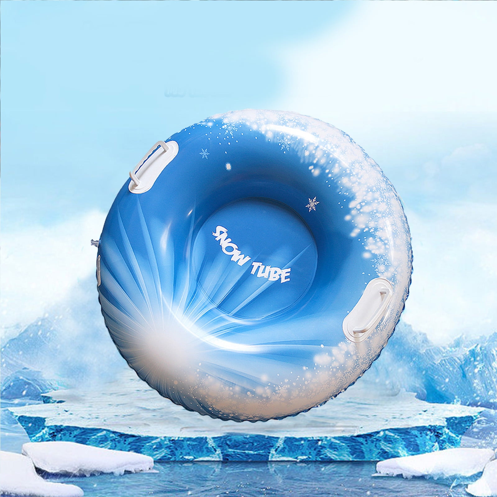 Outdoor Snow Sleds Inflatable Tubes for Adults Heavy Duty Sledge with Handles Thickened Snow Toys for Winter Ski Ring Inflatable Snow Toys for Adults