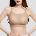 thumbnail image 5 of VONCOS Womens Lounge Bra Wireless Seamless Bralette for Everyday Comfort Molded Cups Ribbed Adjustable Straps Nylon Spandex Khaki,Size L, 5 of 7