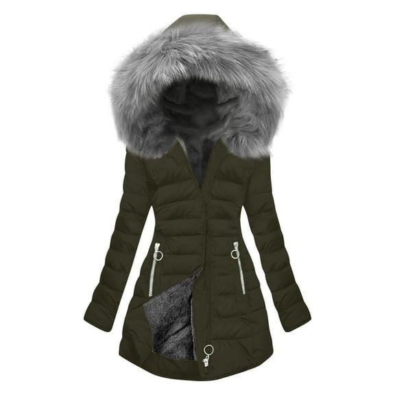 Women's Sweater Coat Women's Waterproof Long Winter Coat Thickened Down Alternative Jacket Warm Puffer Jacket（L）