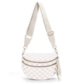 thumbnail image 1 of Riñonera Bandolera de Nylon a Cuadros Beige 31x14x22 cm, 1 of 6