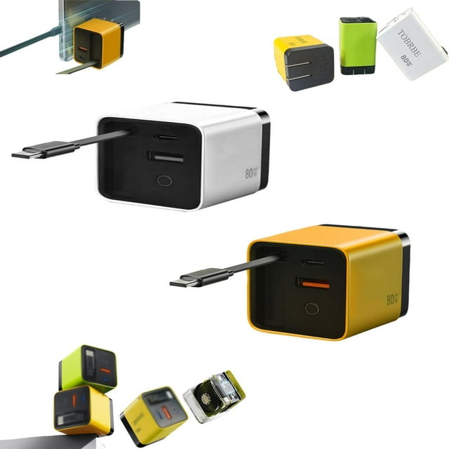 3 In 1 Gan Charger,Scalable 80w Max Fast Charger Module With Type-C Cable And 2 Usb Ports, For Cell