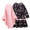 thumbnail image 3 of Odeerbi Niñas Floral Vestido Musulmán Con Hijab Ruffle Una Pieza de Vestido Islámico de Oración de Manga Larga Con Cuello Redondo de Algodón Set, 3 of 8