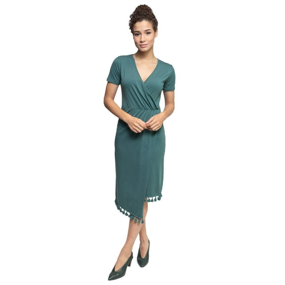 Shirin Short Sleeve Pom Pom Bottom Dress