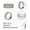 thumbnail image 2 of Anillo De Bada Ancha De Zirconias Para Mujer De Plata 925, 2 of 5