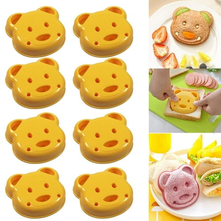 

8Pack Kitchen Breakfast Bear Sandwich Mold Bread Biscuit Embosser Cake Tool DIY Making Mold