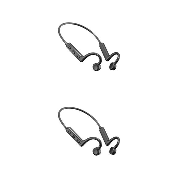 Shengyu Bone Conduction Earphone Battery Powered Dynamic Surround Wireless Anti-skid Low Delay Ear Hook Headphone Headset Black 2Set