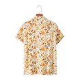 thumbnail image 4 of Camisas Casuales Para Hombre Hombres moda casual verano ocio playa vacaciones flor camisa manga corta camisa (Yellow, XXL), 4 of 7