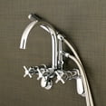 thumbnail image 2 of Kingston Brass AE8151DX Wall Mount Tub Filler with Hand Shower, Polished Chrome, 2 of 3