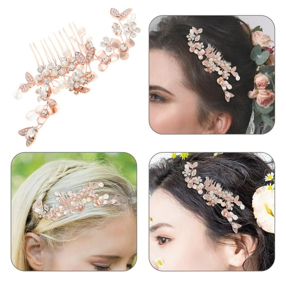 Raindrops Hair Clips For Wedding Hairstyles 1 Pcs Bridal Style Hair Comb Hair Accessories For Women Golden Zinc Alloy