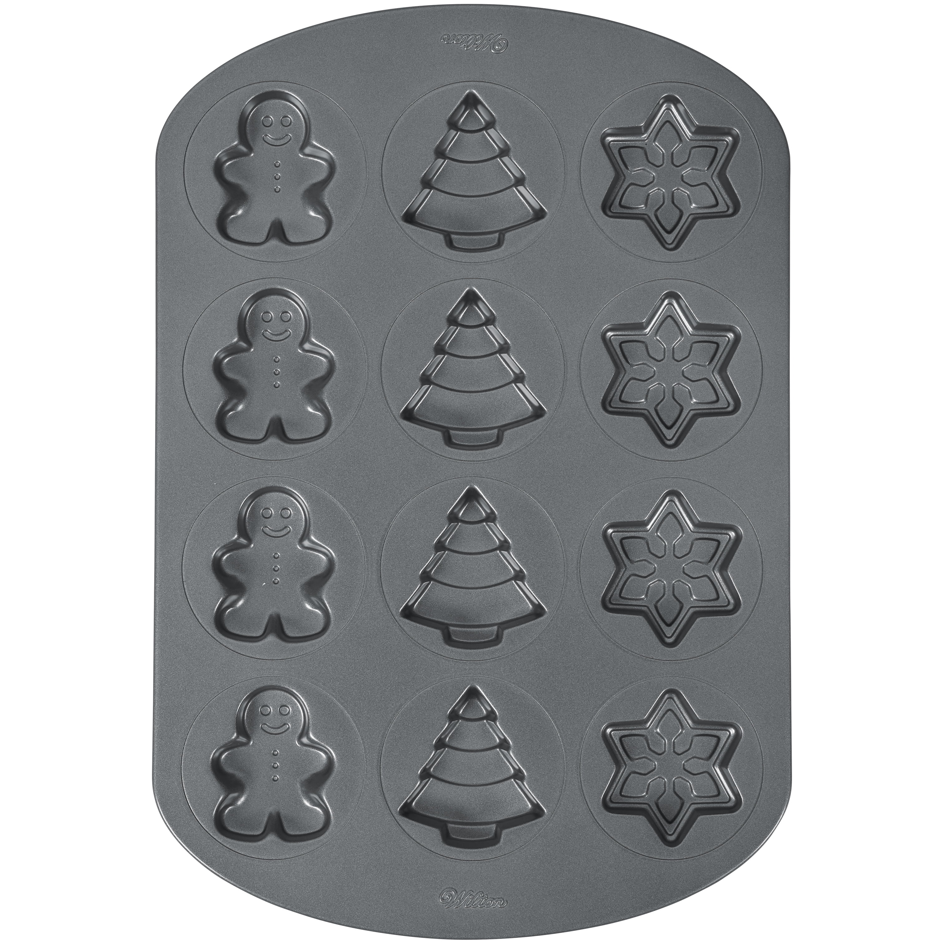 Wilton Treats Made Simple Holiday Shapes Cookie Pan, 12-Cavity 