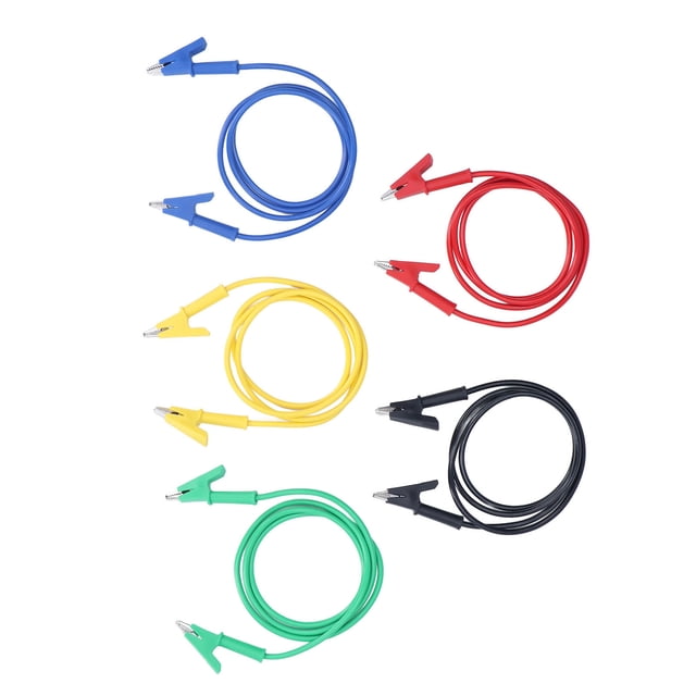 Cable de prueba de pinza de cocodrilo 5 piezas de cable de prueba de silicona de latón de doble extremo para vehículo Fugacal Otros
