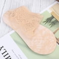 thumbnail image 1 of TEHAUX 2Par Calcetas De Encaje Para Mujer Sofisticado Color Beige Ideal Para Combinar, 1 of 7
