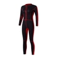 thumbnail image 2 of Chaqueta de neopreno de 3 mm para mujer, negra y roja para buceo, natación METRO Sunnimix Traje de buceo con escafandra, 2 of 8