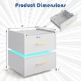 thumbnail image 3 of Giantex LED Nightstand w/Charging Station, Modern Bedside Table for Home, White, 3 of 8