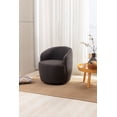 thumbnail image 2 of Swivel Barrel Chair, Modern Teddy Fabric Upholstered Accent Club Armchair with Metal Swivel Ring, Comfy Round Single Leisure Sofa Chair for Living Room Bedroom Office Coffee Shop, Dark Gray, 2 of 6