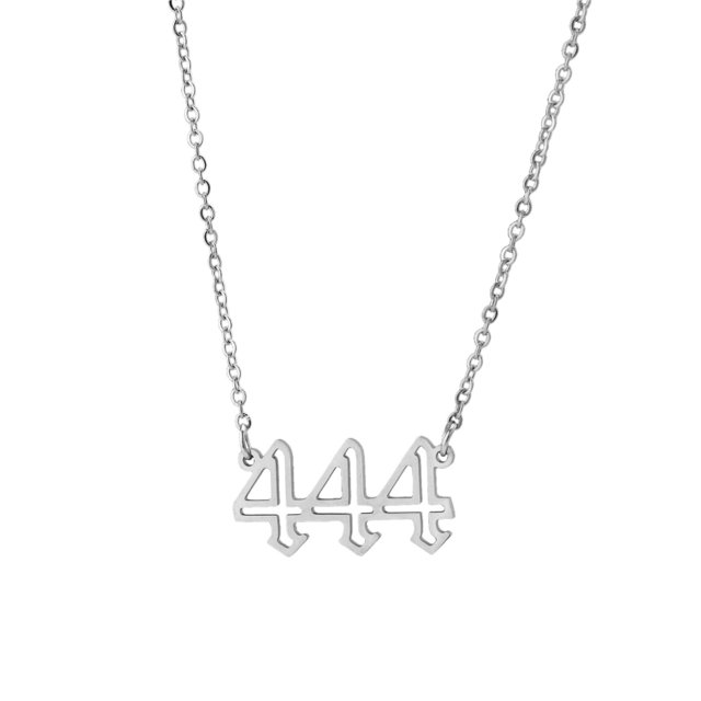 1PCS Ange Numéro Collier Pendentif Or/argent Plaqué Collier en Acier Inoxydable Bijoux Appropriés pour les Femmes
