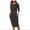 Dark Blue, variant on Utoimkio Women's Plaid Long Sleeve Elegant Bodycon Dress Basic Casual Square Collar Midi Dresses for Women