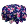 thumbnail image 4 of Pioneer Flower Floral Print Pattern Round Tablecloth 60"x60",Wrinkle Wipeable Table Cloth for Kitchen Dining Room Picnic Patio Party, 4 of 6