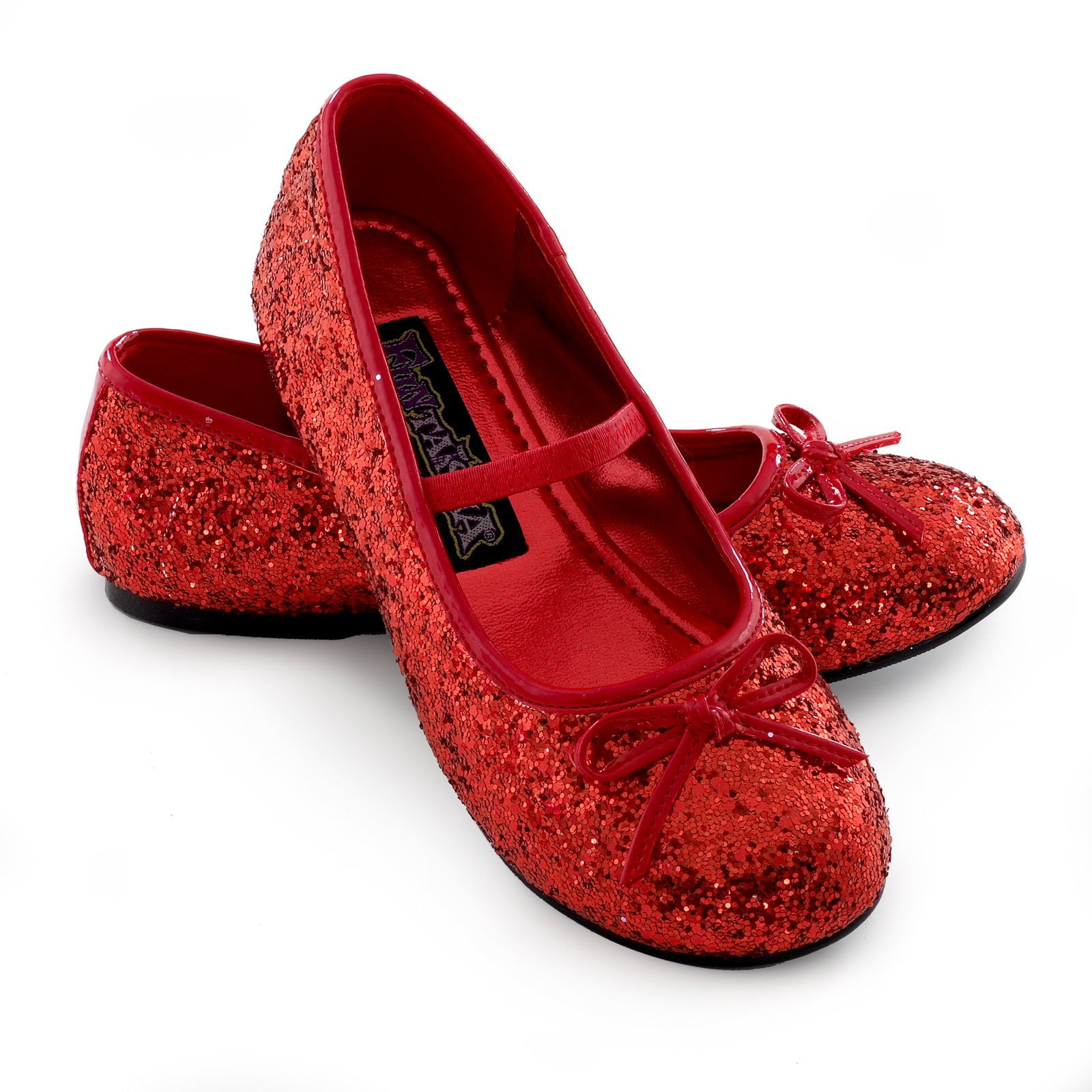 red glitter shoes girl