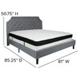 thumbnail image 4 of Flash Furniture Brighton King Size Tufted Upholstered Platform Bed in Light Gray Fabric with Memory Foam Mattress, 4 of 5