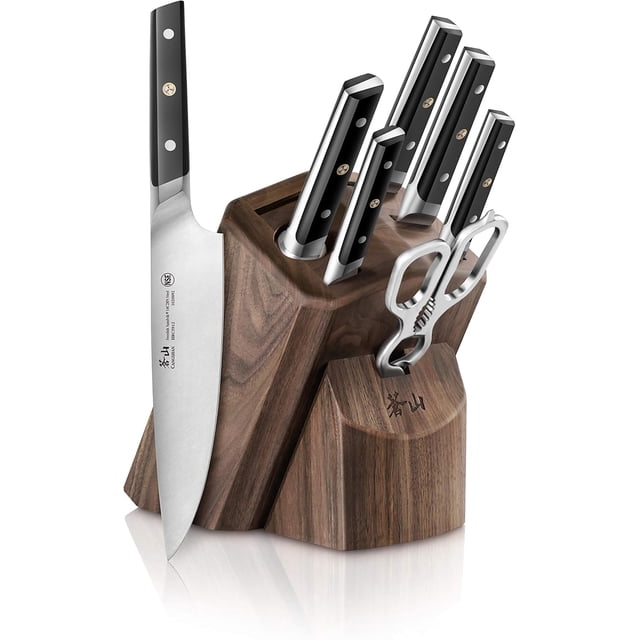 Cangshan TC Series 1021219 Swedish 14C28N Steel Forged 8-Piece Knife Block Set, Walnut