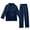 Navy, variant on ZVNAΖH Mens Fuzzy Pajamas Set, Mens Flannel Long Sleeve Button Down Shirts Lapel Collar Tops and Drawstring Pants, 2 Piece Winter Lounge Set