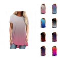 thumbnail image 1 of T-shirt Dégradé pour Femmes 2026 Été Tendance Manches Courtes Col Rond Ample Tunique, 1 of 6