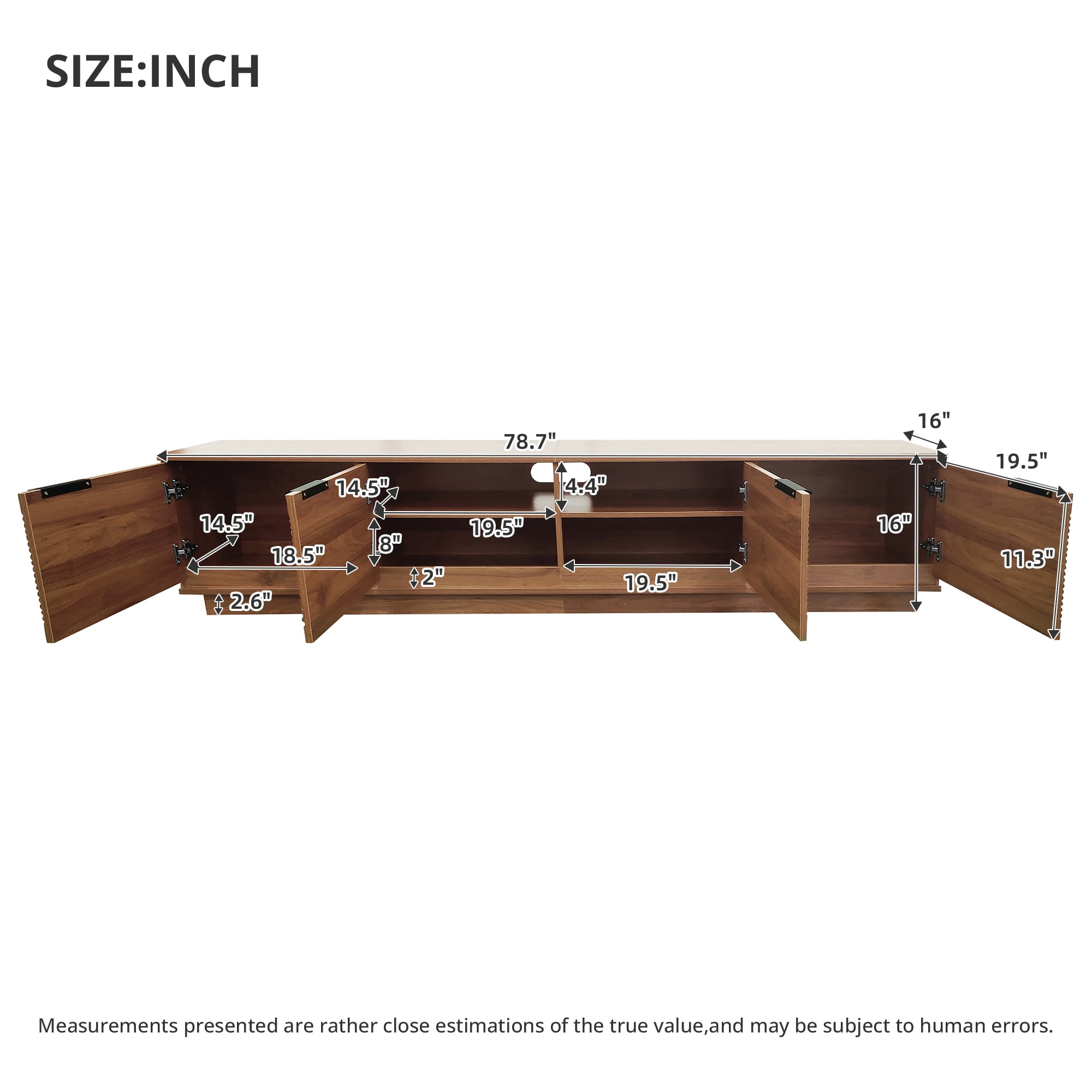 Homy Casa Home Entertainment Center, TV Stand Media Console with Versatile Storage