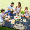 thumbnail image 4 of Whimsical Sun and Moon Beach Blanket Outdoor Picnic Blanket 78"x 78" Waterproof Foldable for Beach Camping Travel Hiking Grass Lawn Park, 4 of 5