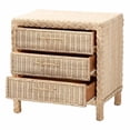 thumbnail image 2 of bali & pari Lanica Japandi Sun Bleached Rattan 3-Drawer Nightstand, 2 of 22