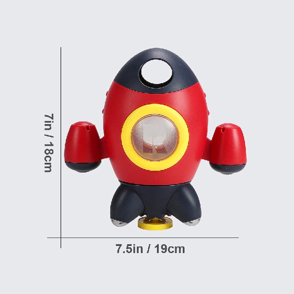 HYPERLIVING Baby Bath Toys, Space Rocket Shape Bathtub Toys for Toddlers, Spray Water Toys w/ Rotating Fountain, Bathroom Shower Toys for Infants Aged 18 Months 2 3 4 5 Years Old Kids Girls Boys