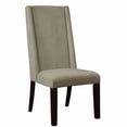 thumbnail image 3 of Fabric Upholstered Wooden Demi Wing Back Parson Chairs, Set of Two, Beige and Brown, 3 of 3