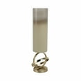 thumbnail image 2 of Contemporary Glass and Aluminum Pillar Holder with Sculptural Metal Ring Base for Decorative Accent Display, 2 of 10