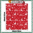 thumbnail image 2 of Christmas Throw Blanket Red Merry Christmas Elk Reindeer Gifts Blankets Ultra Soft Cozy Plush Fleece Flannel Xmas Throws for New Year Snowflake Winter Holiday Party Sofa Couch Bed Decor, 50x60, 2 of 6