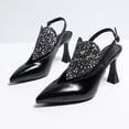 thumbnail image 2 of SACFOF Heels Women Pumps Closed Toe Ankle Strap Pointed Toe Heeled Sandals for Women Stiletto Wedding Dress Shoes, 2 of 6