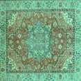 thumbnail image 1 of Ahgly Company Machine Washable Indoor Square Persian Turquoise Blue Traditional Area Rugs, 6' Square, 1 of 4