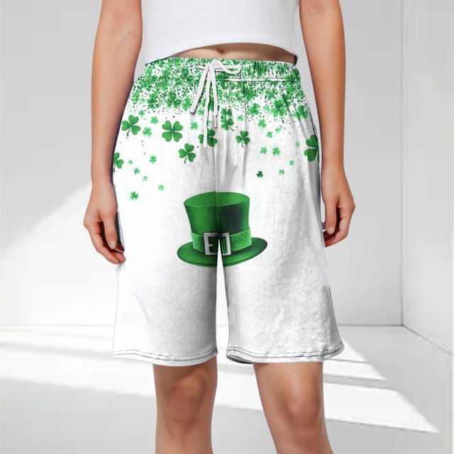 mfyjkho Pantalones Cortos Para Mujer, Pantalones Cortos Casuales Estampados De Moda Para Mujer Con Cintura Elástica, Cordón Ajustable Y Bolsillos Laterales Para Uso Informal. Xxxxxl