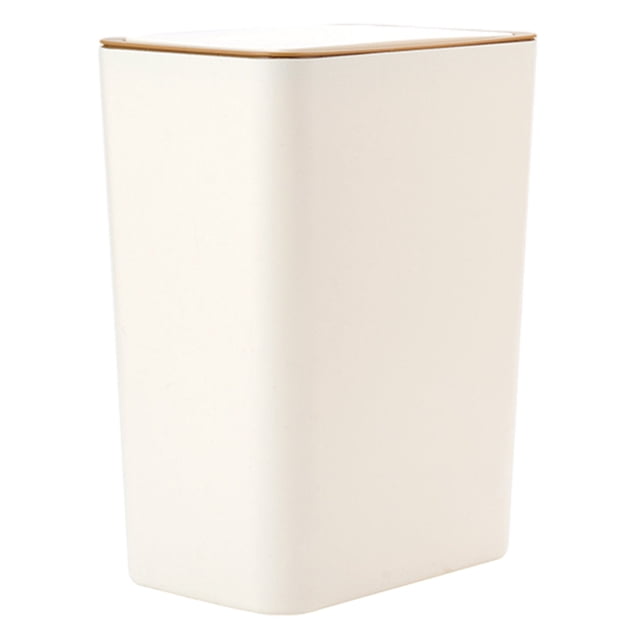 EGNMCR Storage Containers Plastic Garbage Container Bin With Press Top Lid, White,Beige,Gray,Plastic Garbage Bin,Wastebasket For Home,Kitchen,Bathroom,Garage garbage bin