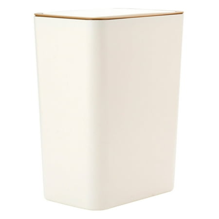 KQJQS Plastic Garbage Container Bin With Press Top Lid Plastic Garbage Bin Wastebasket For Home Kitchen Bathroom Garage