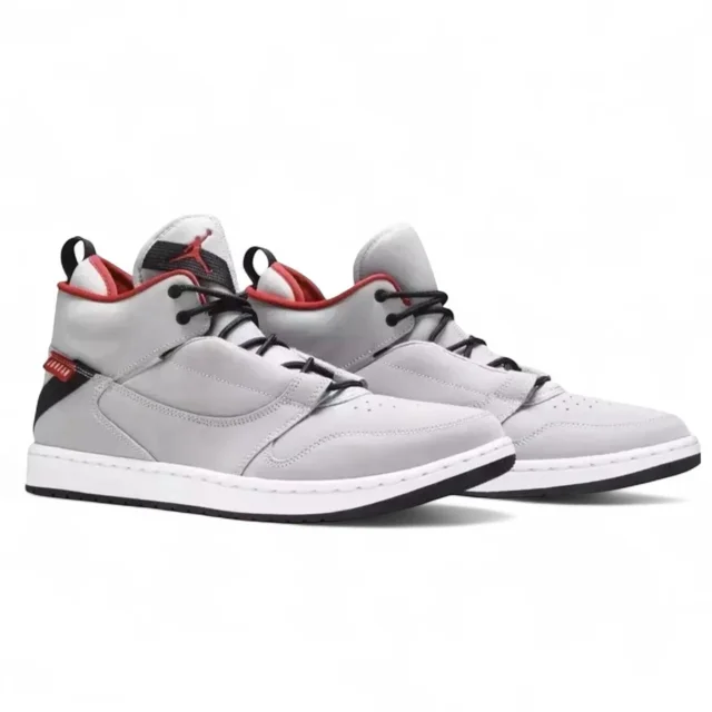 N I-K-E Jo r-dan Fadeaway Wolf Grey University Red White AO1329-060 Mens Size 12