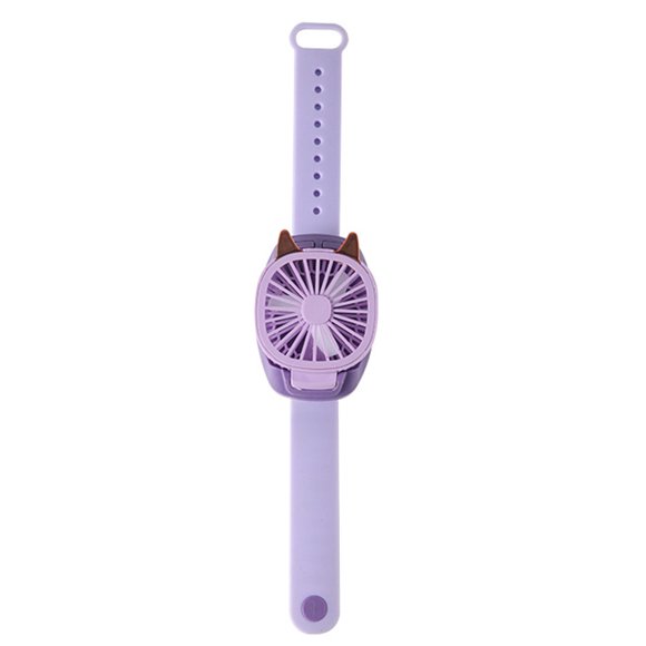 Ventilateur Portable Mini Ventilateur Portable Watch Fan avec Sangle de Poignet Confortable Coloré LED Lumière Trois Vitesses USB Charge