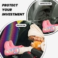 thumbnail image 4 of Fuzoiu Leopard Neon Rainbow Gradient Print 2 Pack Kick Mat Back Seat Protector With 3 Storage Pockets, Universal Car Seat Back Organizer For Kids Pets, Waterproof Backseat Protector For Most Car, 4 of 8