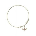 thumbnail image 2 of 8 inch Round Double Loop Bangle Bracelet w/ Holy Spirit medal charm w/ Rose Swarovski Crystal, 2 of 3