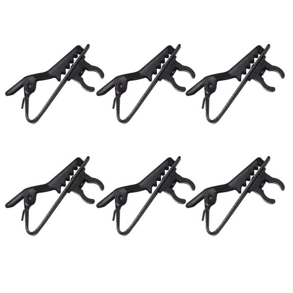 KAKOWELY 10 Pcs Pince à Microphone Cravate Universelle Mini Pince à Micro Lavalier Fer (Noir), 1.38"X0.79"X0.2 Pouces
